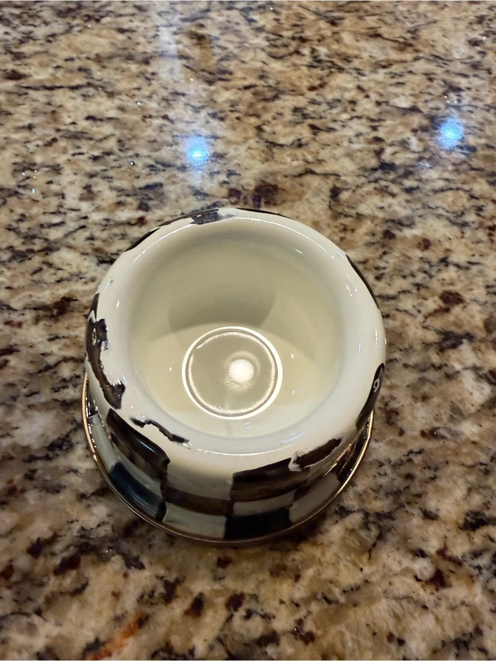 MacKenzie-Childs Black and White Checkerboard Ceramic Pet Bowl Set